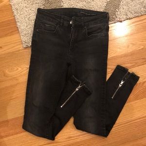 Zara woman high waisted faded black skinny jeans